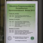 Fleischfressende Pflanzen, Ausstellung EEE in Bonn mit Hinweisschild. Fleischfressende Pflanzen, Ausstellung EEE Bonn.